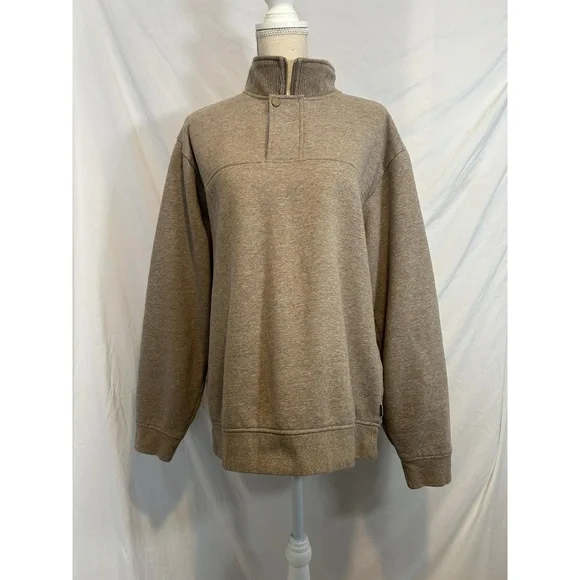 Orvis Sweatshirt Mens Pullover 1/4 Zip High Neck Long Sleeve Fleece Large - Picture 1 of 6